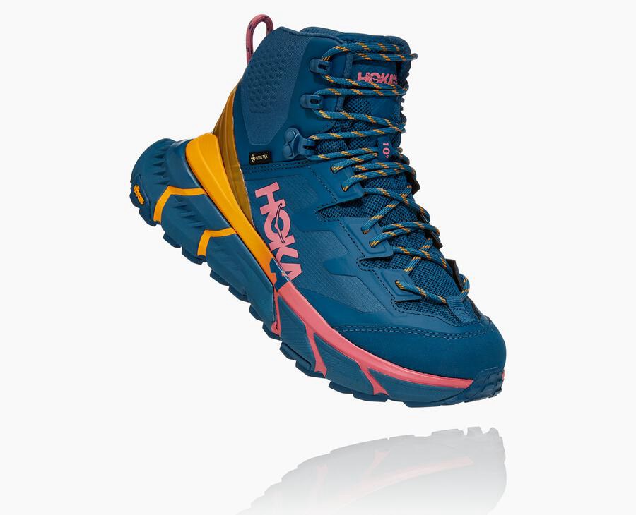 Hoka Womens Hiking Boots NZ - Hoka One One Tennine Hike Gtx Blue (YKW205741)